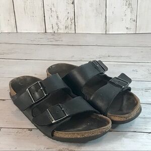 Black Birkenstock Leather Arizona Sandal